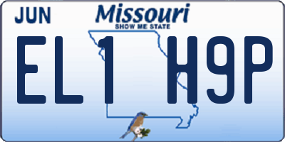 MO license plate EL1H9P