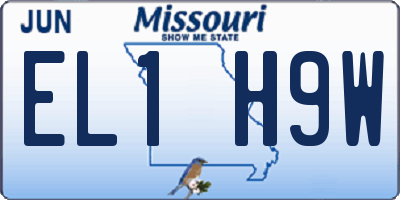 MO license plate EL1H9W