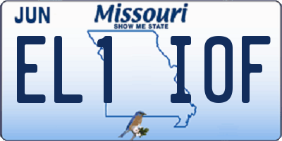 MO license plate EL1I0F