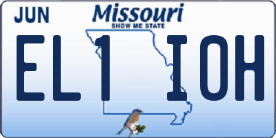 MO license plate EL1I0H