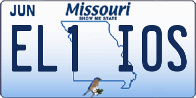 MO license plate EL1I0S