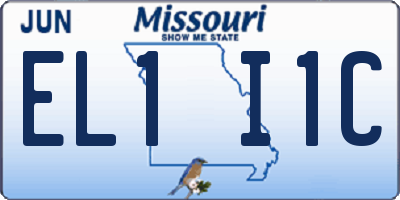 MO license plate EL1I1C