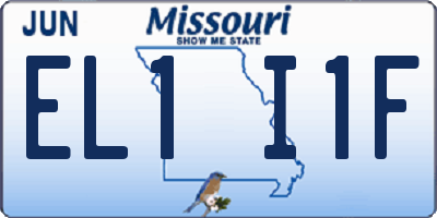 MO license plate EL1I1F