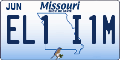 MO license plate EL1I1M