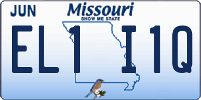 MO license plate EL1I1Q