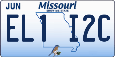 MO license plate EL1I2C
