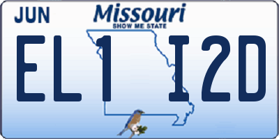 MO license plate EL1I2D