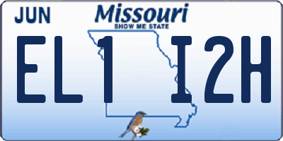 MO license plate EL1I2H