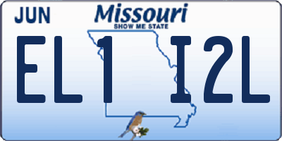 MO license plate EL1I2L
