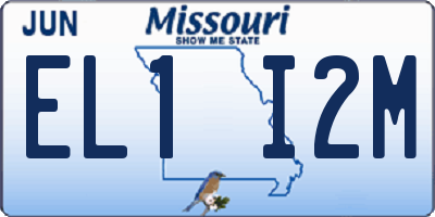 MO license plate EL1I2M