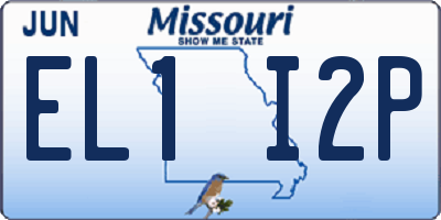 MO license plate EL1I2P