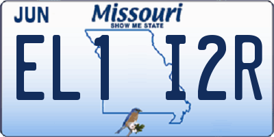 MO license plate EL1I2R