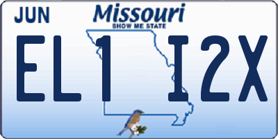 MO license plate EL1I2X