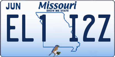 MO license plate EL1I2Z