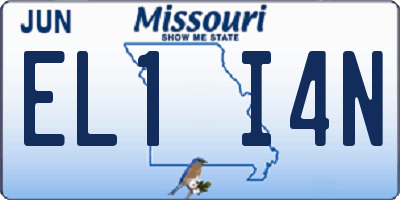 MO license plate EL1I4N