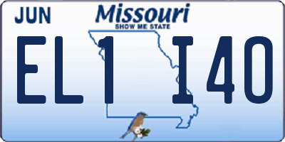 MO license plate EL1I4O