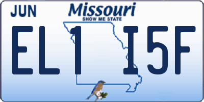 MO license plate EL1I5F
