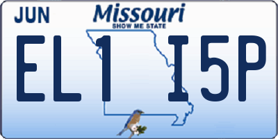 MO license plate EL1I5P