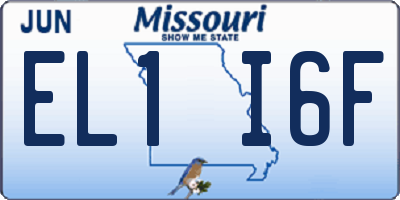 MO license plate EL1I6F