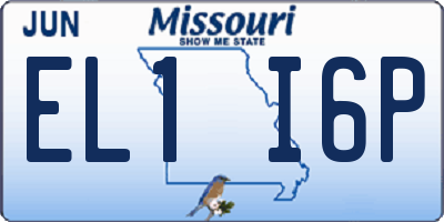 MO license plate EL1I6P