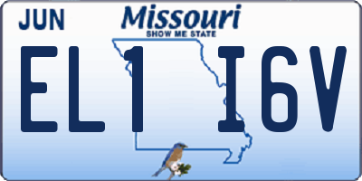 MO license plate EL1I6V