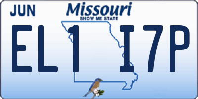 MO license plate EL1I7P