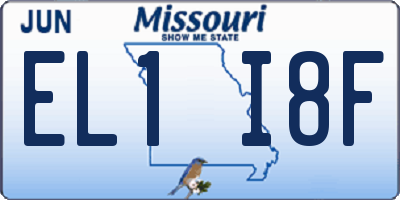 MO license plate EL1I8F