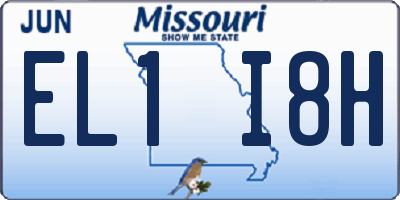 MO license plate EL1I8H