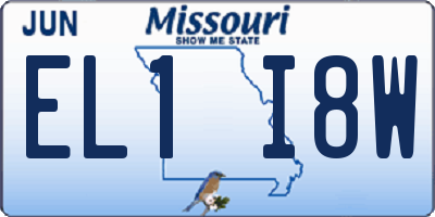 MO license plate EL1I8W