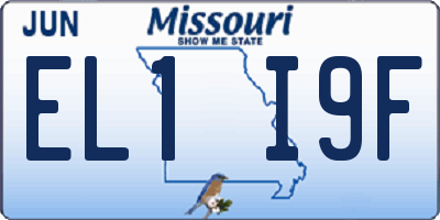 MO license plate EL1I9F