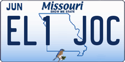 MO license plate EL1J0C