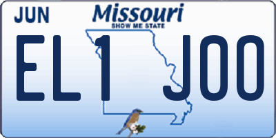 MO license plate EL1J0O