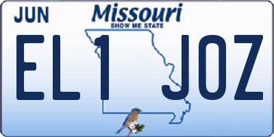 MO license plate EL1J0Z