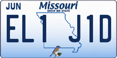 MO license plate EL1J1D