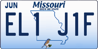 MO license plate EL1J1F