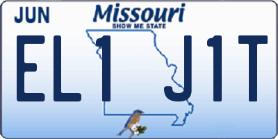 MO license plate EL1J1T
