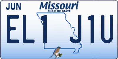 MO license plate EL1J1U
