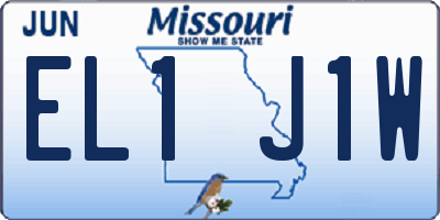 MO license plate EL1J1W