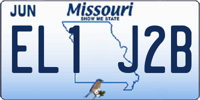 MO license plate EL1J2B
