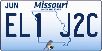 MO license plate EL1J2C