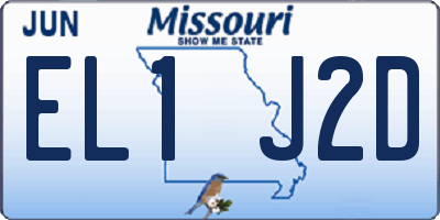 MO license plate EL1J2D