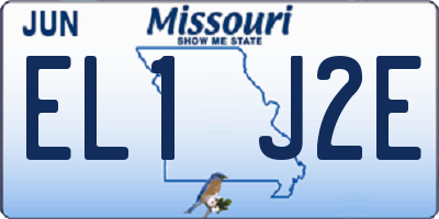 MO license plate EL1J2E