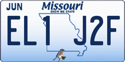 MO license plate EL1J2F