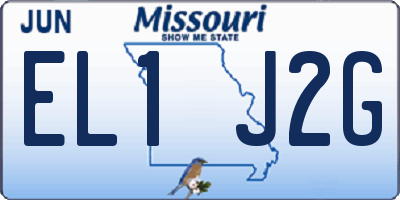 MO license plate EL1J2G