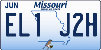 MO license plate EL1J2H