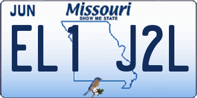 MO license plate EL1J2L