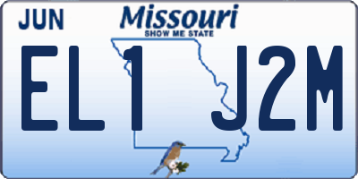 MO license plate EL1J2M