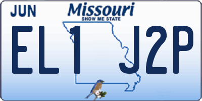 MO license plate EL1J2P