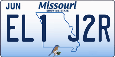 MO license plate EL1J2R