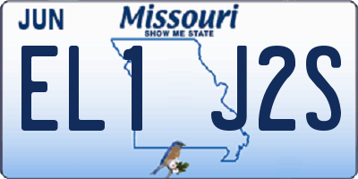 MO license plate EL1J2S